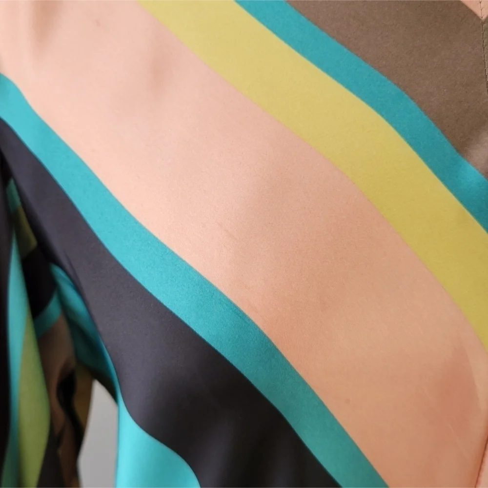 ZARA // fashion blogger fave chevron print satin effect midi dress - Picture 10 of 16
